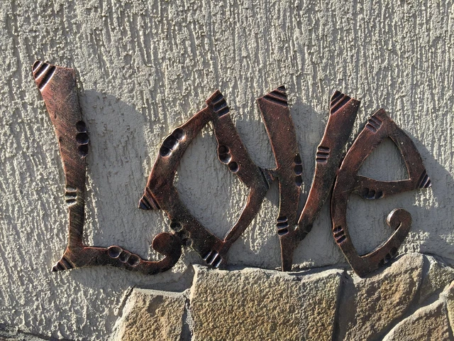 Hand Forged Letters Iron Gift 6Th Anniversary Gift Word Decor Script Words Wall