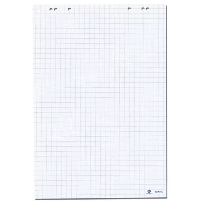 Herlitz Flipchartblock kariert 68x99 cm recycelt 80 g/m² 20 Blatt Papier weiss