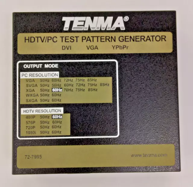 Tenma 72-7985 HDTV/PC Test Pattern Generator