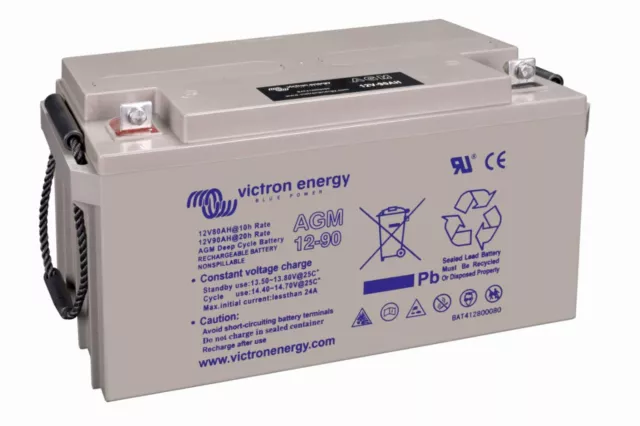 Victron AGM Batterie 12V 90Ah Deep Cycle à Décharge Profonde Solaire Piles Vrla