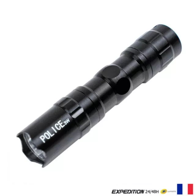 Lampe torche de poche LED Mini étanche Ultra lumineuse Camping randonnée - Noir