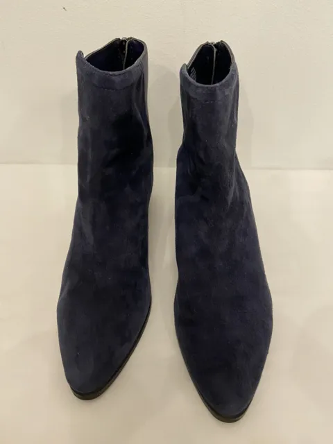 Bandolino Dbplanta Midnight Blue Suede & Leather Ankle Boots Women Sz 10.5M