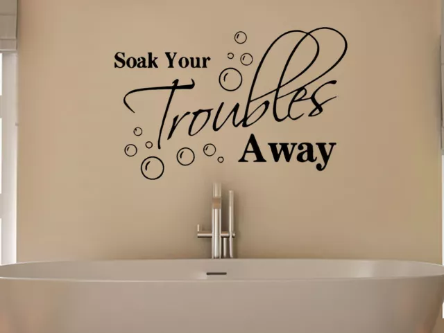 Soak Your Troubles Away Burbujas Ducha Baño Adhesivo Pared Imagen