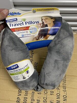 Cloudz Microbead Travel Neck Pillow - NEW - Gray