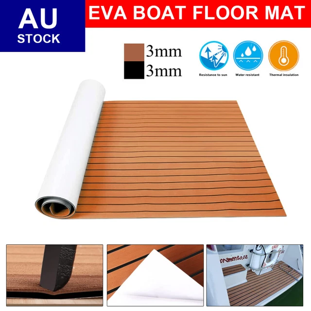 Bootvloer EVA Foam Decking Sheet 30x240cm Zwart - Zelfklevend Antislip Dek