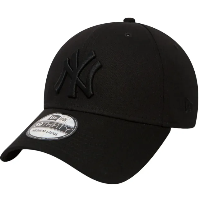Baseballmütze New Era 39THIRTY New York NY Yankees klassisch MLB passend - schwarz