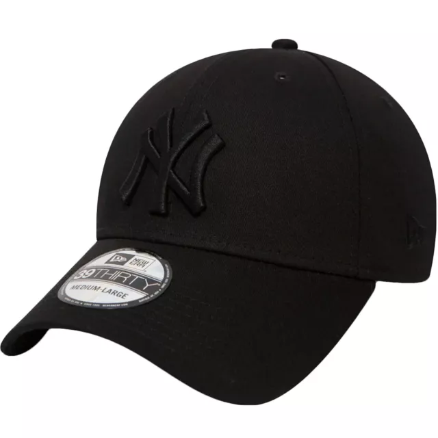 New Era 39THIRTY New York NY Yankees Classic MLB Fitted Baseball Cap Hat - Black