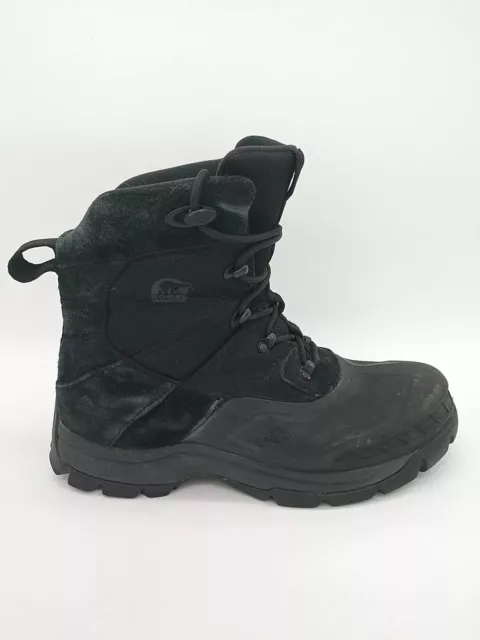 Sorel Hombre 11 Timberwolf Cuero Gamuza Negra Exterior Senderismo Botas de Nieve Casi Nuevo 1410-011