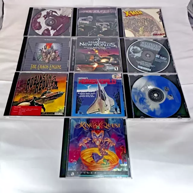 Lote de 10 juegos de computadora de colección juegos de acción fantasía aventura CD-ROM MAC IBM