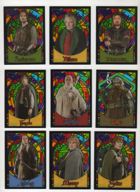 2006 Topps LOTR Lord of the Rings Evolution ... 9 Stained Glass Lot