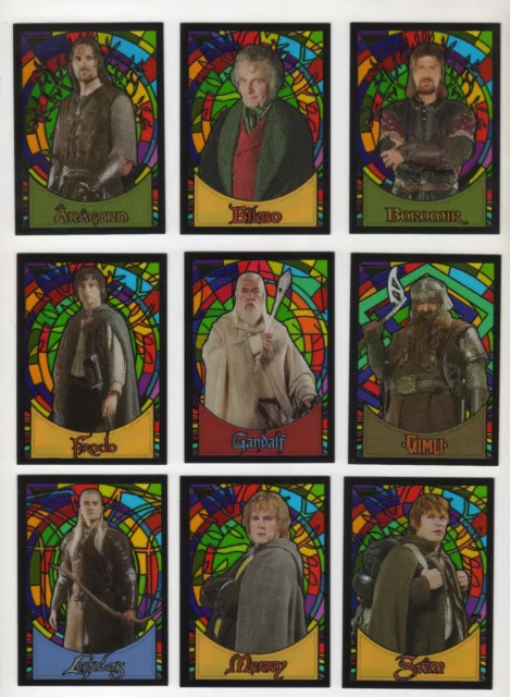 2006 Topps LOTR Lord of the Rings Evolution ... 9 Stained Glass Lot
