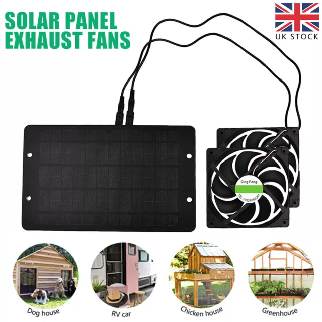 Solar Panel Air Extractor Ventilator Exhaust Fan for Poultry House Greenhouse UK