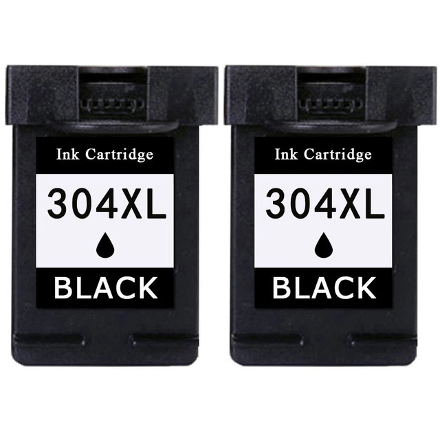 2 Schwarz Patronen für HP 304 XL Deskjet 2630 2632 2633 2634 3720 3730 3733 3735