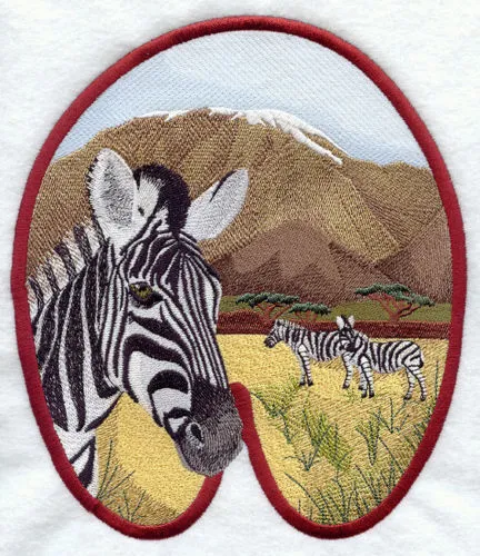 Embroidered Ladies T-Shirt - Zebra Track M1613 Sizes S - XXL