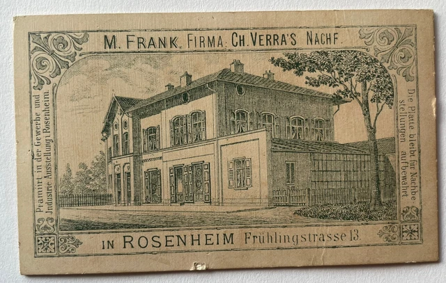 orig. CDV Fotografie Foto Rosenheim um 1890 M. Frank Dame Frau Portrait
