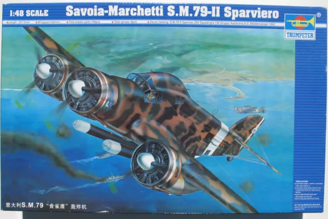 TRUMPETER 02817 Savoia-Marchetti S.M. 79-II Sparviero 1:48 Flugzeug Bausatz Kit