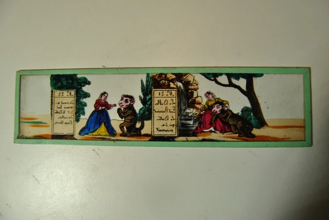 LOT 6 ANCIENNES Plaques de verre pour Lanterne Magique Le petit chaperon rouge EUR 36,50 - FR