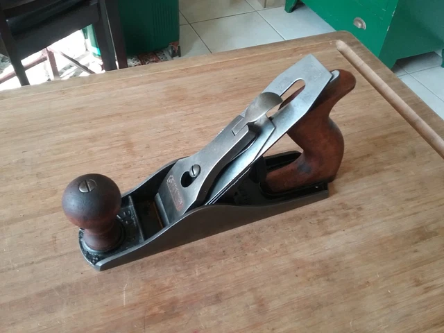 Vintage Stanley Bailey No3 Wood Plane * Kidney Cap* Flat Sole USA (REF3)