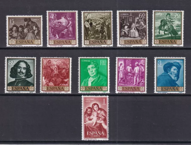Bm  Briefmarken Spanien  Lot 004  Postfrisch 1959   11 Marken   Gemälde + Wei