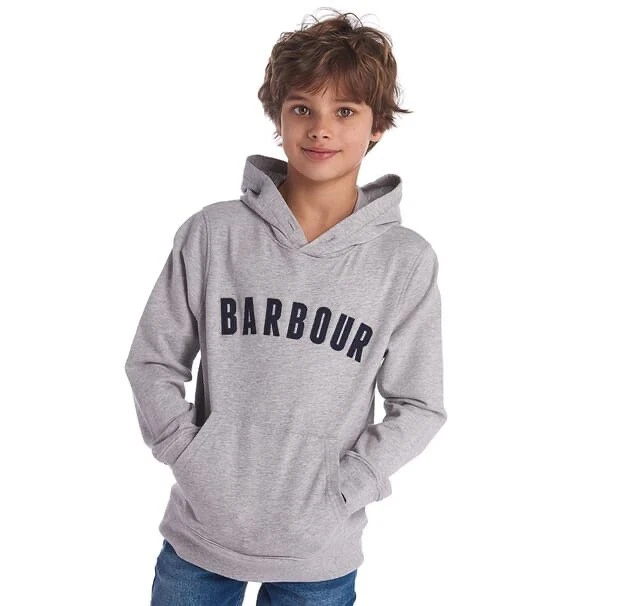 Felpa con cappuccio Barbour International con logo tartan per bambini nuova con etichette grigia grande 10-11 pezzi di ricambio: £109