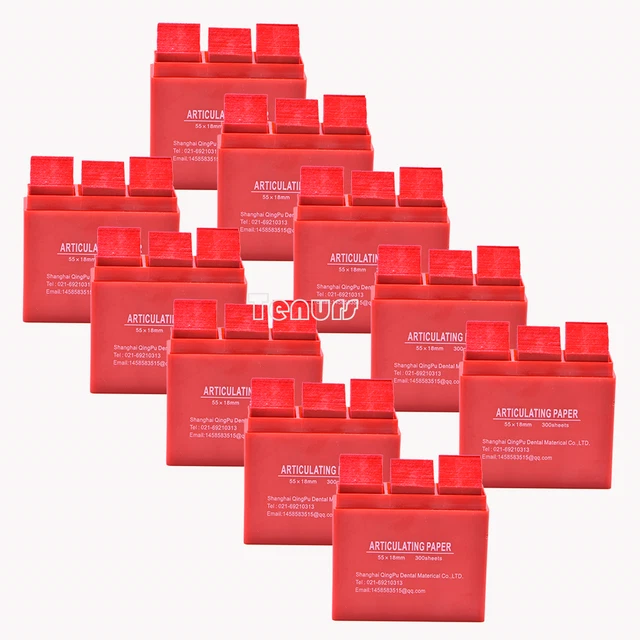 10boxes Dental Articulating Paper (300 SHEETS) Strips Dental Lab blue/red
