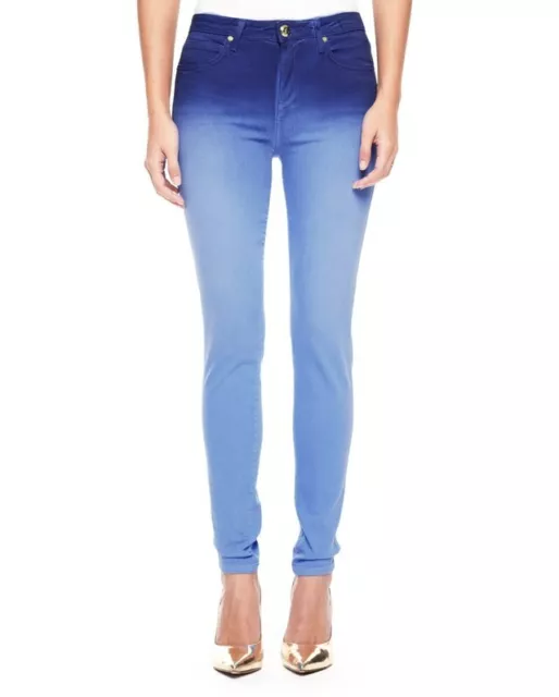 JUICY COUTURE Glamour-Soft  Blue / BLACK Tie Dye Womens Skinny Jeans 24-T0 32 2