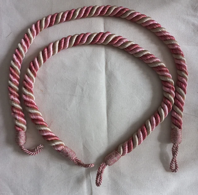 Embrasses De Rideau Houlès - Passementerie Rose/doré - Neuves - Pour Cantonnière