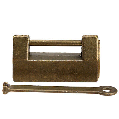 Vintage Chinese Old Style Lock Padlock Key Jewelry Chest Box Suitcase Door Retro