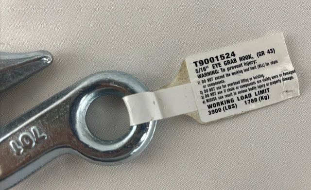 Campbell 5/16" Eye Grab Hook Grade 43 Zinc Plated Working Load Limit 3900 LBS 3