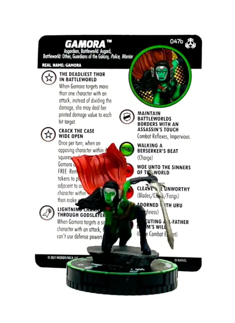 Marvel Heroclix Gamora #047b Prime w/ Card Avengers War of the Realms Set