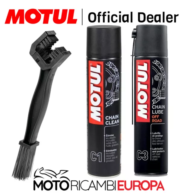 Kit Per La Pulizia Sgrassante Catena Moto Ktm Motul C1 + C3 E Spazzola