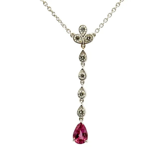 Collier diamants tourmaline en or blanc 18 carats