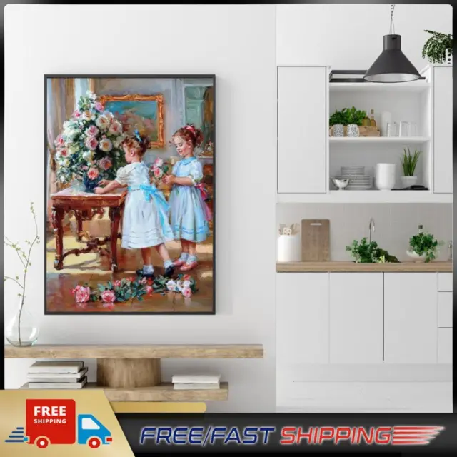 Two Sisters Oil Paint By Numbers Kit DIY Acrylic Painting Frameless Gift (B2205)