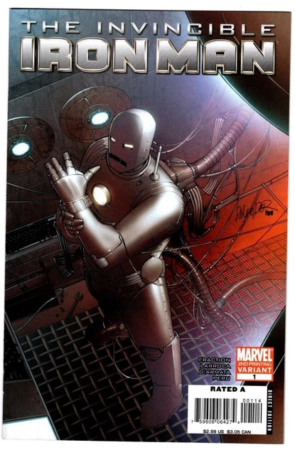 Invincible Iron Man # 2 Nm 2008  Larroca 2Nd Print Variant Fraction Low Print