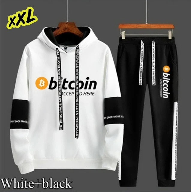 Tuta Bitcoin TG 2XL uomo 2 pezzi, felpa con cappuccio pantalone sport Nuova 2022