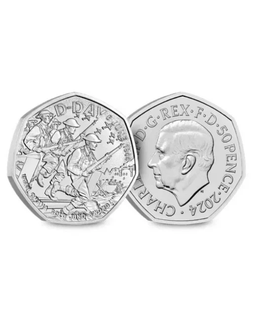 💥2024 UK DDAY 80 Year Anniversary BU 50p Coin Change Checker 15.19