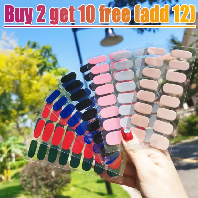 16 Strips Nail Art Stickers Self-Adhesive DIY Stylish Nail Wraps Full Cover UK