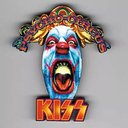 KISS	V	1717	FRIDGE MAGNET - THICK - PSYCHO CIRCUS - CLOWN FACE - 14x25cm - USA 1