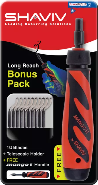 Shaviv 29254 Set E W/Mango Ii Handle Cobalt for Long Reach Work W/Bld Hldr 10pc