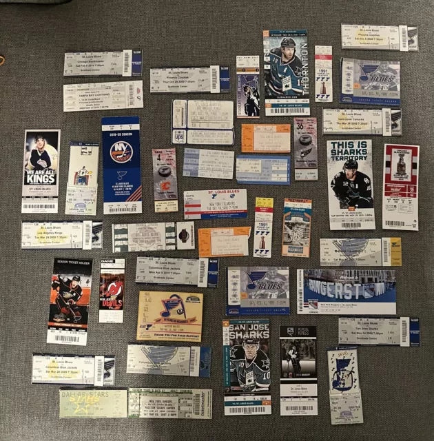 Lot Of 40 Saint Louis Blues Full Tickets & Stubs, 1982-2019