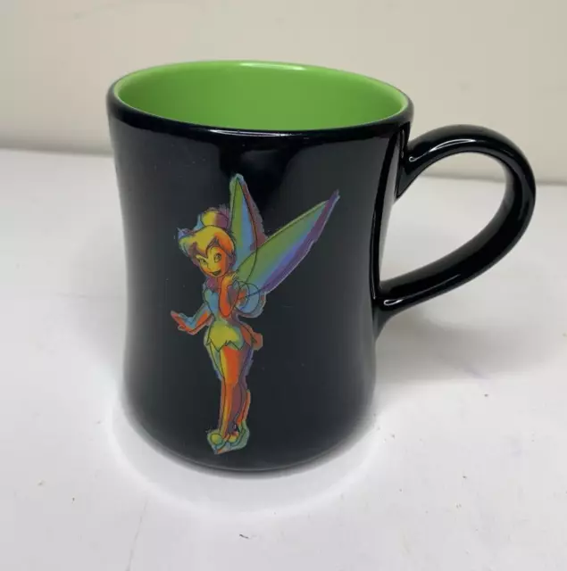 Disney Store Fairies Rainbow Sketch Tinker Bell Black Coffee Cup Mug Peter Pan