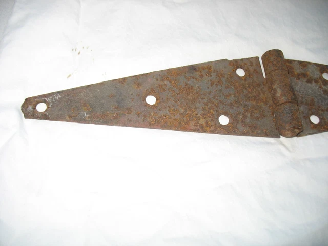 Vintage 16" Rusty Iron Hinge Door, Gate, Barn Old Farm Barn Find Primitive 3" W 2