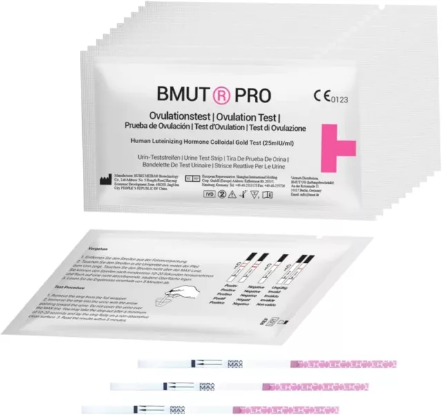 10x Ovulationstest BMUT – LH-Test 25miu/ml Teststreifen für Urin Eisprung