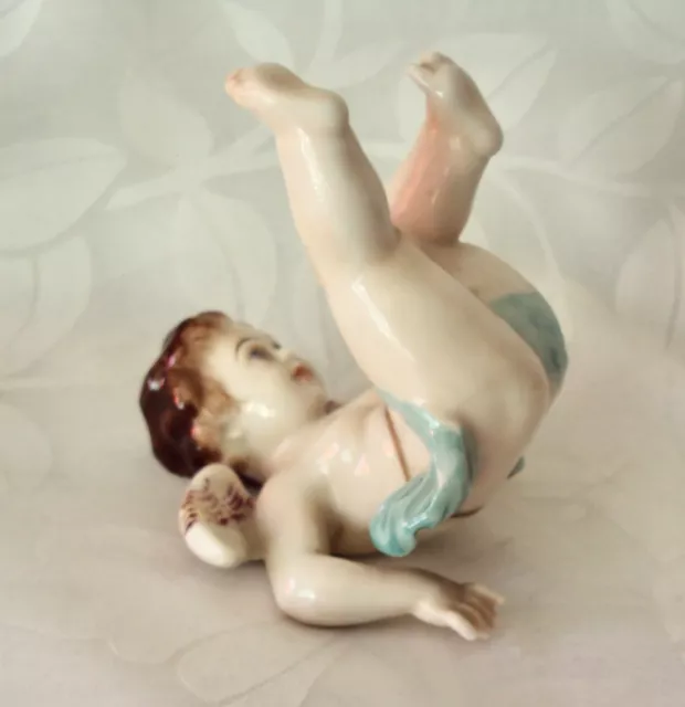 Angelot Cherubin Bebe Joueur Porcelaine Napoli Capodimonte