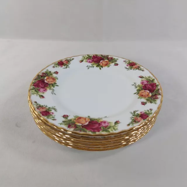 Royal Albert Old Country Roses Salad Plates Set of 6 1970s Vintage 1st Quality