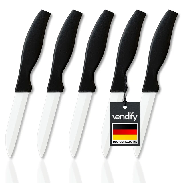 Keramikmesser 16,5 cm | Messer mit Keramik-Klinge sehr scharf | Schälmesser