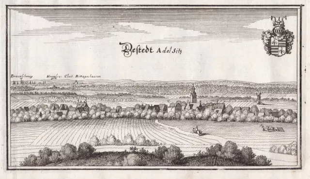 Destedt Cremlingen Wolfenbüttel Niedersachsen Kupferstich Merian 1650