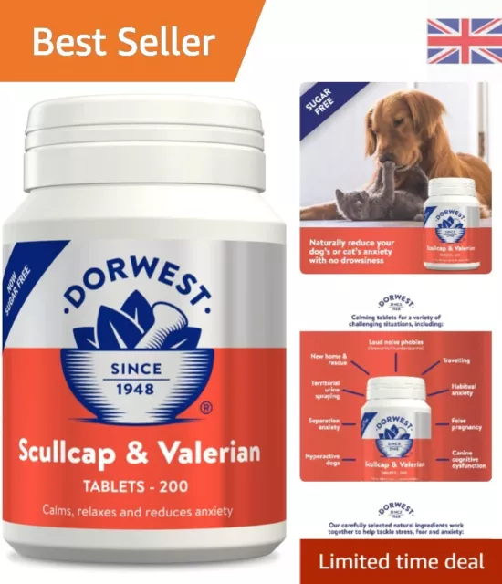 Natural Calming Tablets for Dogs & Cats - Stress & Anxiety Relief - 200 Tablets