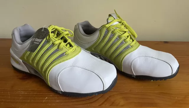 Zapatos de golf impermeables para hombre Hi Tec blancos/grie en V ligero nuevos con etiquetas Reino Unido 10