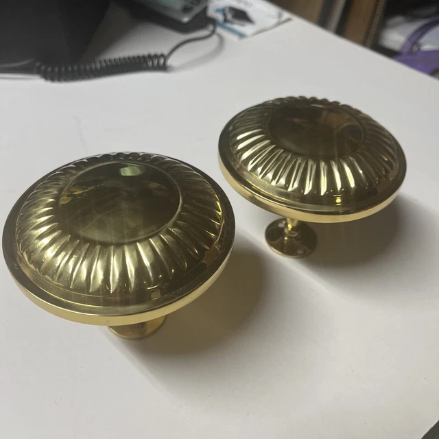 Solid Brass Drapery Curtain Hold Tie Backs Medallions Japan 4" Set Of 2 Vintage
